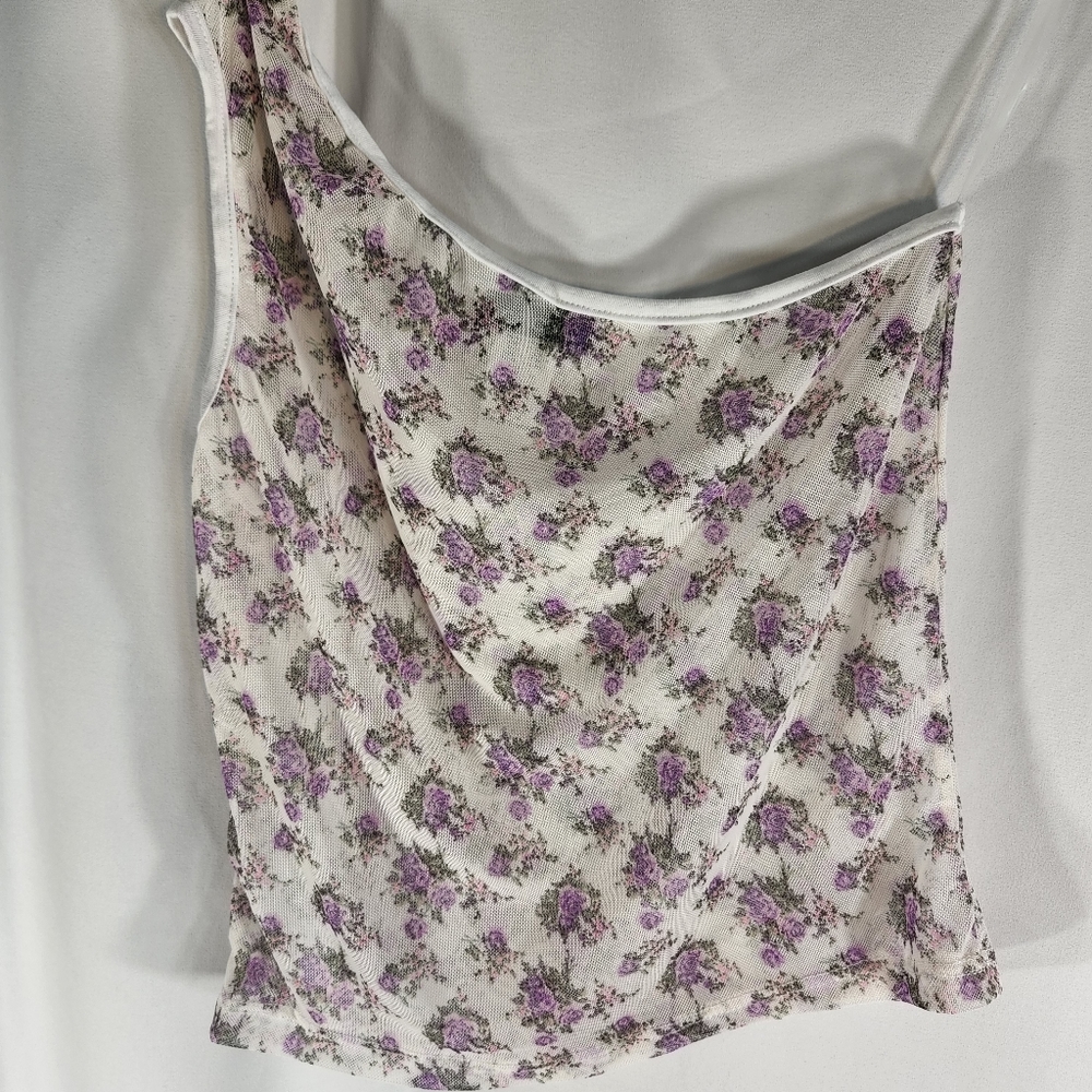 Dolls Kill Top Chic NWT She's No Wallflower One Shoulder Mesh Crop Top Sz Large